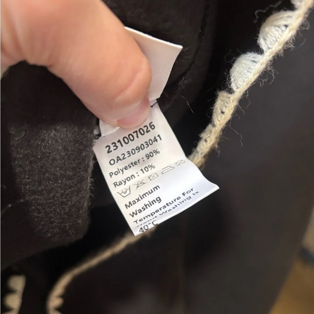 Commense Contrast Trim Jacket With Matching Scarf Black Super Soft Coat Size L - Picture 7 of 8